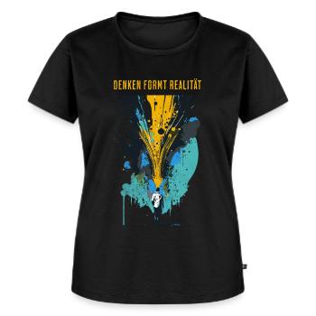 Denken formt Realität - Grafik - Frauen Premium Bio T-Shirt - Schwarz - Vorne - Selfina (174cm)