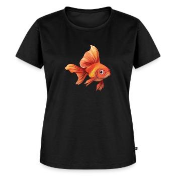 Schleierschwanz Goldfisch - Frauen Premium Bio T-Shirt - Schwarz - Vorne - Selfina (174cm)