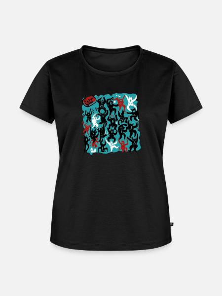 Keith Heringbooo - Hellblau - Frauen Premium Bio T-Shirt - Schwarz
