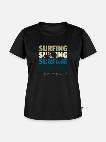 Surfing - Frauen Premium Bio T-Shirt - Schwarz