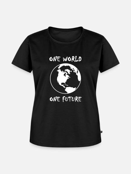 one world one future - Frauen Premium Bio T-Shirt - Schwarz