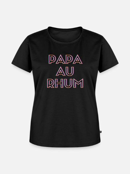 Papa mit Rum - Frauen Premium Bio T-Shirt - Schwarz