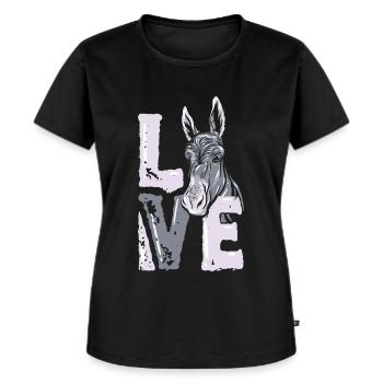 Âne - T-shirt Premium bio Femme - noir - Devant - Selfina (174cm)