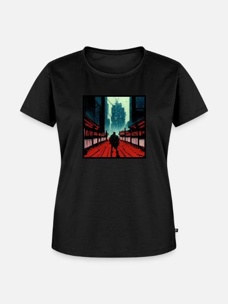Ronin/Samurai auf den Straßen Tokios - Frauen Premium Bio T-Shirt - Schwarz