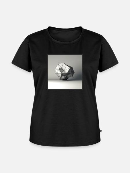 Marmorierte 3D Struktur - Frauen Premium Bio T-Shirt - Schwarz