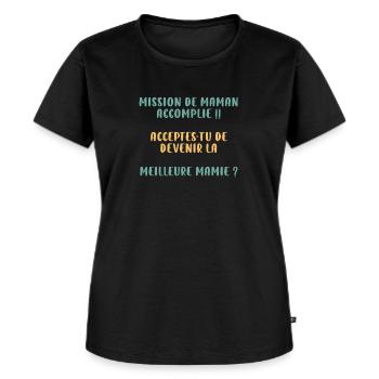 Acceptes tu de devenir la meilleure mamie ? - T-shirt Premium bio Femme - noir - Devant - Selfina (174cm)