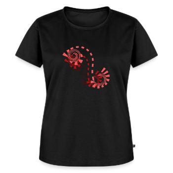 ornement rouge ombré - T-shirt Premium bio Femme - noir - Devant - Selfina (174cm)