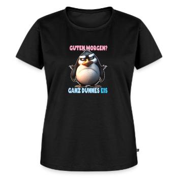 Lustiger Statement Spruch mit Pinguin Motiv - Frauen Premium Bio T-Shirt - Schwarz - Vorne - Selfina (174cm)