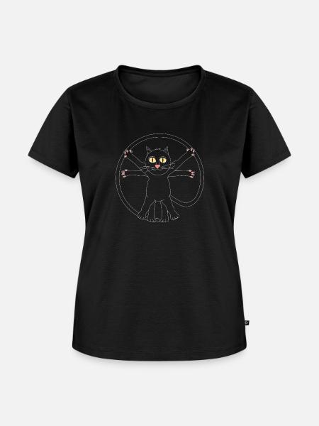 Leonardo da Kitty - Frauen Premium Bio T-Shirt - Schwarz