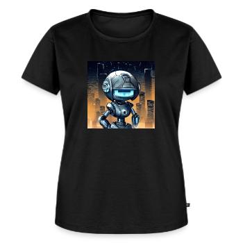Süßer Roboter - Frauen Premium Bio T-Shirt - Schwarz - Vorne - Selfina (174cm)