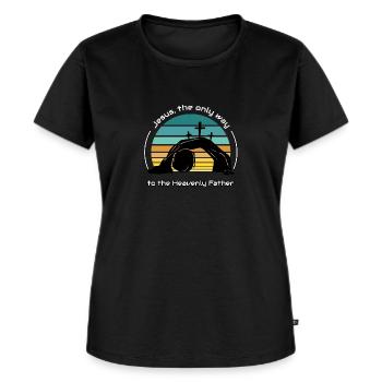 Jesus, der einzige Weg - Frauen Premium Bio T-Shirt - Schwarz - Vorne - Selfina (174cm)