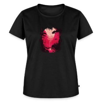 Tropischer Wasserfall - Frauen Premium Bio T-Shirt - Schwarz - Vorne - Selfina (174cm)