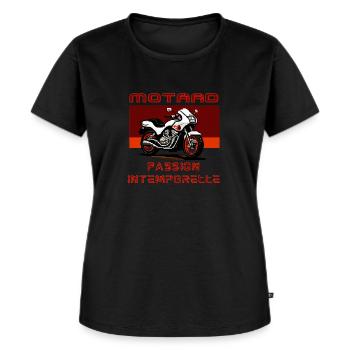Motard Passion Intemporelle - T-shirt Premium bio Femme - noir - Devant - Selfina (174cm)