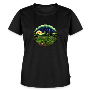 Pixelated field - Women's Premium Organic T-shirt - black - Front - Selfina (174cm)