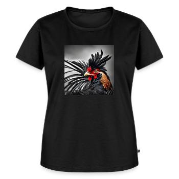 Rooster - Women's Premium Organic T-shirt - black - Front - Selfina (174cm)