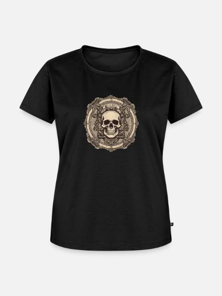 Dunkle Schädelwarnung - Frauen Premium Bio T-Shirt - Schwarz