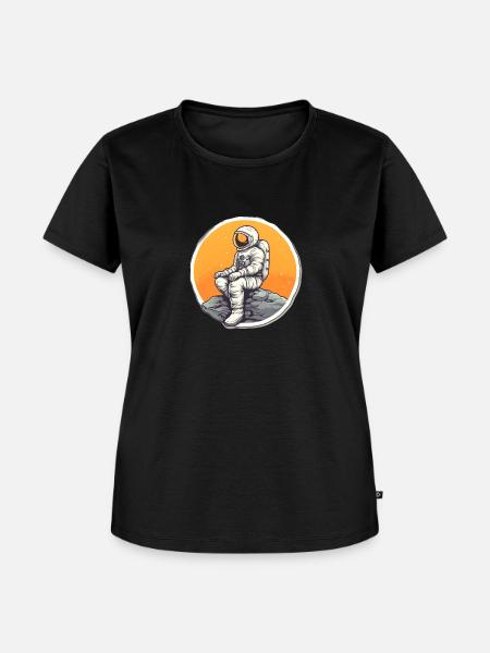 Mond-Astronaut - Frauen Premium Bio T-Shirt - Schwarz