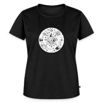Abstrakter Stern - Frauen Premium Bio T-Shirt - Schwarz - Vorne - Selfina (174cm)