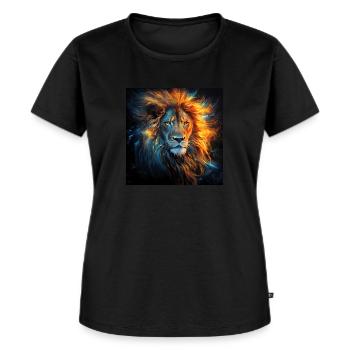 Lion à crinière magnifique - T-shirt Premium bio Femme - noir - Devant - Selfina (174cm)