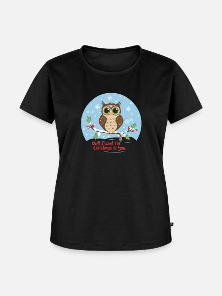 Owliday-Zuneigung - Frauen Premium Bio T-Shirt - Schwarz
