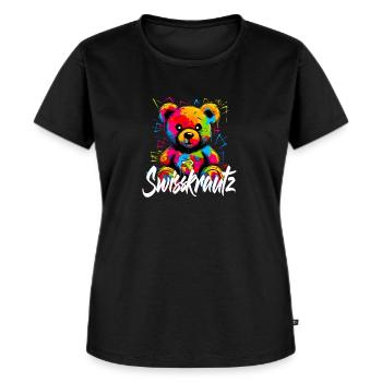 Farbenfroh - Frauen Premium Bio T-Shirt - Schwarz - Vorne - Selfina (174cm)