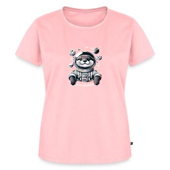Otter Space Explorer - Frauen Premium Bio T-Shirt - Rosa - Vorne - AI Model Female 172 dark (172cm)