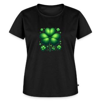 Un beau trèfle par Angelical Art - T-shirt Premium bio Femme - noir - Devant - Selfina (174cm)