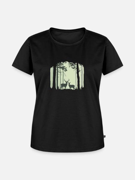 Hirschwald 1 - Frauen Premium Bio T-Shirt - Schwarz