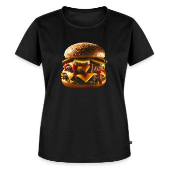 Burger - Frauen Premium Bio T-Shirt - Schwarz - Vorne - Selfina (174cm)