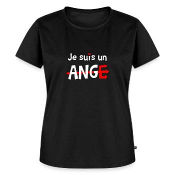 JE SUIS UN ANGE ! - T-shirt Premium bio Femme - noir - Devant - Selfina (174cm)