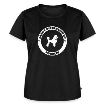 Se distrae fácilmente con los caniches - Camiseta ecológica prémium para mujer - negro - delante - Selfina (174cm)