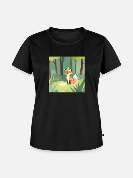 Fuchs im Wald - Frauen Premium Bio T-Shirt - Schwarz