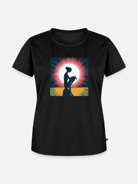 Silhouette pensive au clair de lune - T-shirt Premium bio Femme - noir