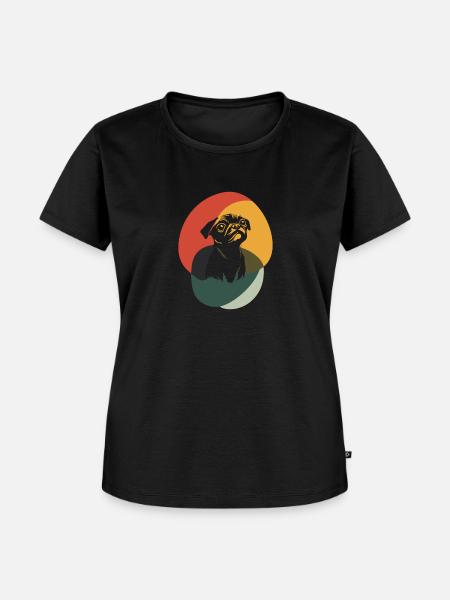 Mops Tierschutz Fell - Frauen Premium Bio T-Shirt - Schwarz