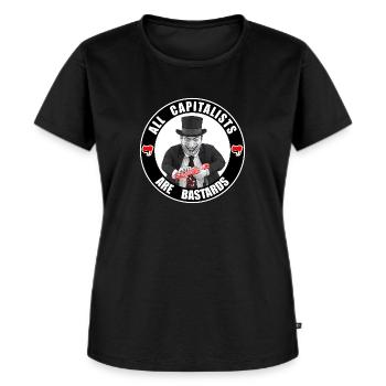 Alle Kapitalisten sind Bastarde - Frauen Premium Bio T-Shirt - Schwarz - Vorne - Selfina (174cm)