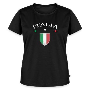 Italien, Italia, Italy - Frauen Premium Bio T-Shirt - Schwarz - Vorne - Selfina (174cm)
