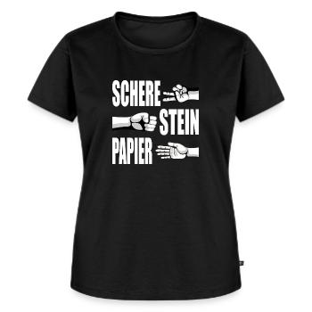 Schere Stein Papier Schnick Schnack Schnuck - Frauen Premium Bio T-Shirt - Schwarz - Vorne - Selfina (174cm)