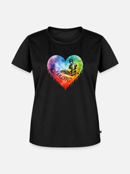 I Love Music - Frauen Premium Bio T-Shirt - Schwarz