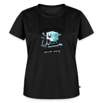 Eiswürfel in Form 🧊🏃‍♂️ - Fitness Edition - Frauen Premium Bio T-Shirt - Schwarz - Vorne - Selfina (174cm)