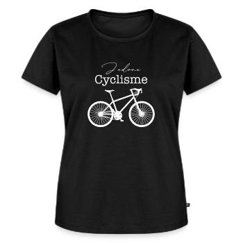 J adore Cyclisme - T-shirt Premium bio Femme - noir - Devant - Selfina (174cm)