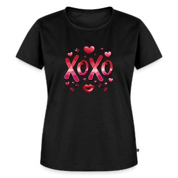 XOXO AMOUR - T-shirt Premium bio Femme - noir - Devant - Selfina (174cm)