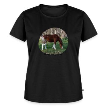 Les chevaux aiment - T-shirt Premium bio Femme - noir - Devant - Selfina (174cm)