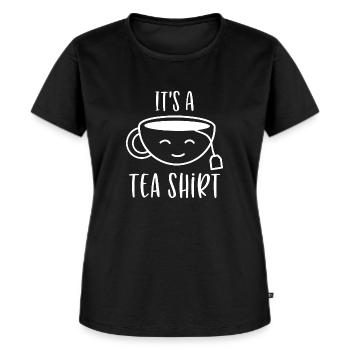 Its a Tea shirt white - Frauen Premium Bio T-Shirt - Schwarz - Vorne - Selfina (174cm)
