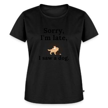 verstorbener Hundeliebhaber - Frauen Premium Bio T-Shirt - Schwarz - Vorne - Selfina (174cm)