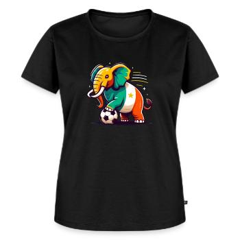 Maillot Foot Côte d'ivoire éléphants Supporter - T-shirt Premium bio Femme - noir - Devant - Selfina (174cm)