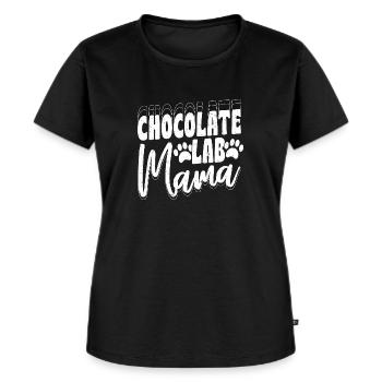 Chocolate Lab Mama Labrador Retriever Owner - Frauen Premium Bio T-Shirt - Schwarz - Vorne - Selfina (174cm)