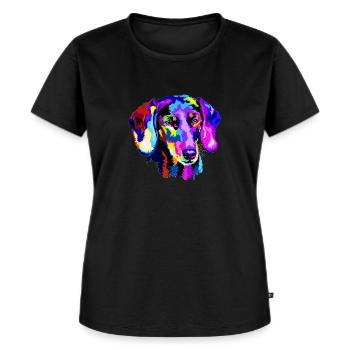 Stylized dachshund - Women's Premium Organic T-shirt - black - Front - Selfina (174cm)