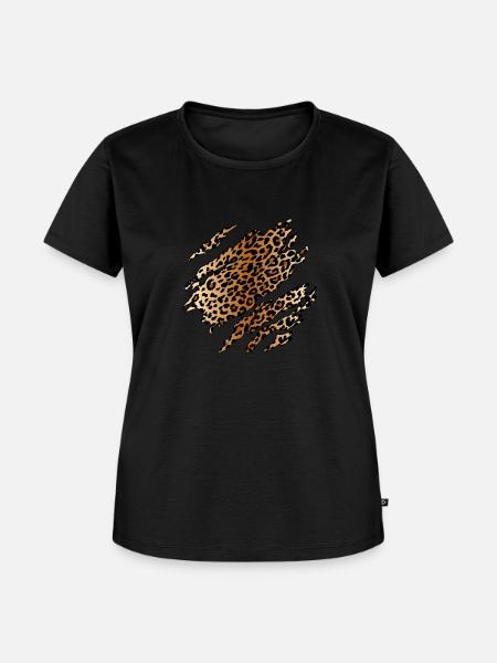 Wilder Leopard nach innen - Frauen Premium Bio T-Shirt - Schwarz