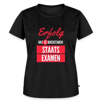 Erfolg hat 12 Buchstaben: Staatsexamen - Frauen Premium Bio T-Shirt - Schwarz - Vorne - Selfina (174cm)