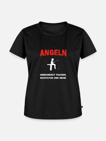 Angeln - Frauen Premium Bio T-Shirt - Schwarz